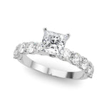 Princess Cut Center Large Pavé Engagement Ring - Diamonds By Rothschild