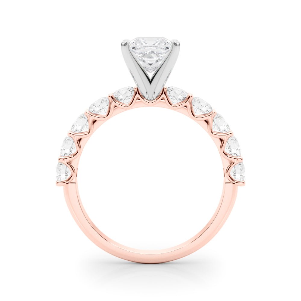 Princess Cut Center Large Pavé Engagement Ring - Diamonds By Rothschild