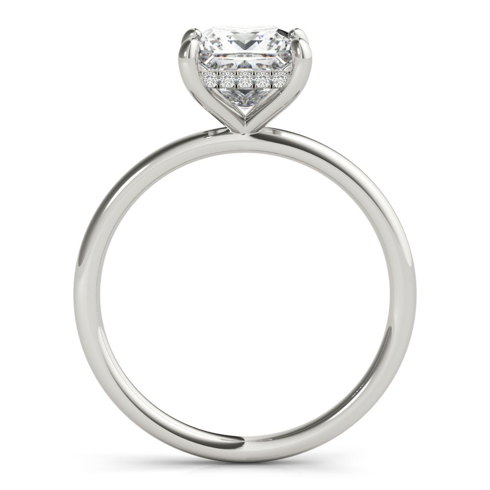 Princess Cut Hidden Halo Engagement Ring - Diamonds By Rothschild