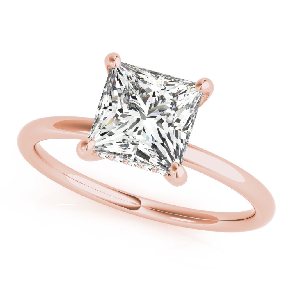 Princess Cut Hidden Halo Engagement Ring - Diamonds By Rothschild