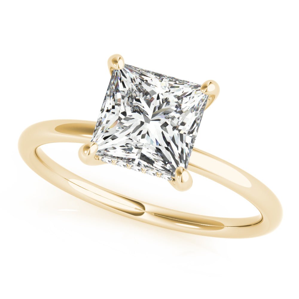 Princess Cut Hidden Halo Engagement Ring - Diamonds By Rothschild