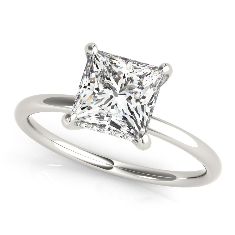 Princess Cut Hidden Halo Engagement Ring - Diamonds By Rothschild