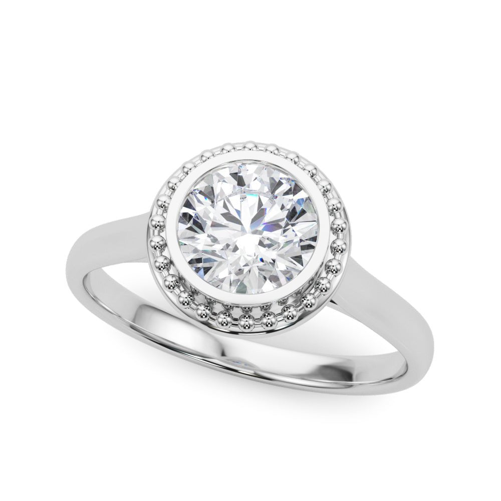 Round Bezel Solitaire Engagement Ring - Diamonds By Rothschild