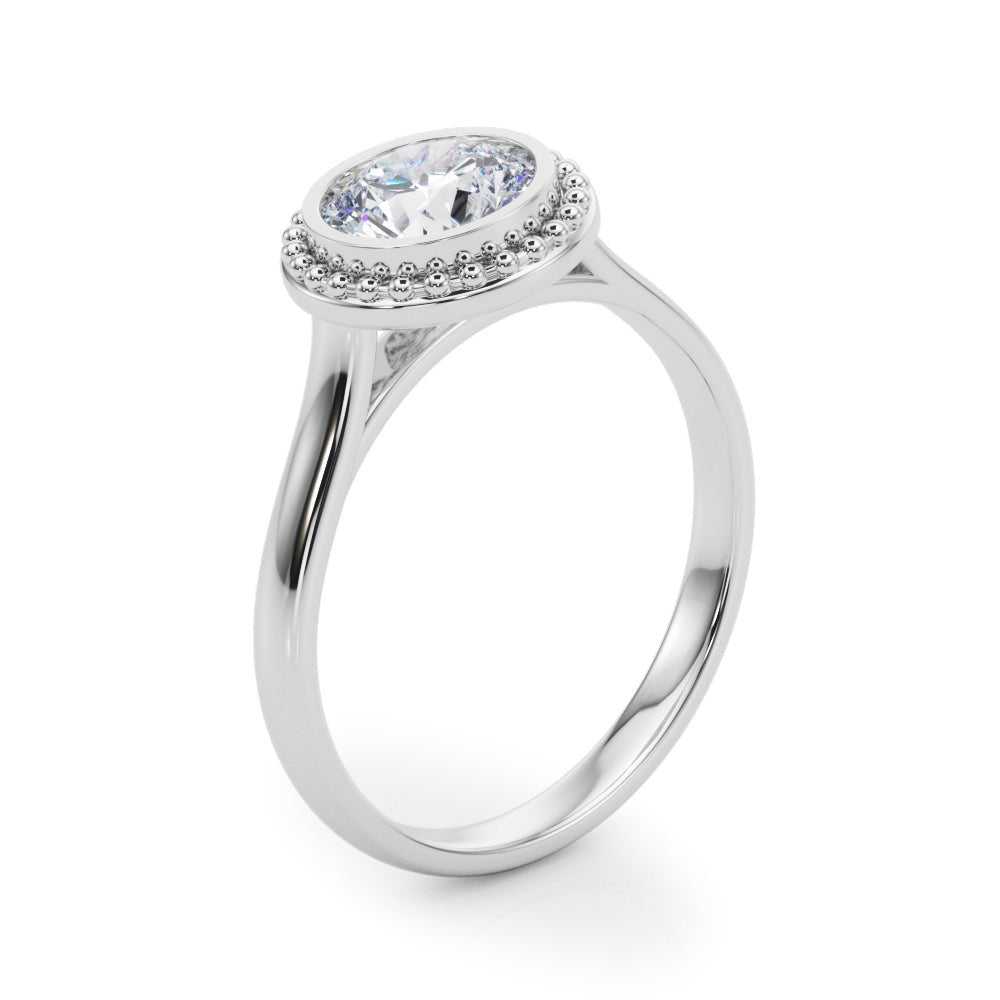 Round Bezel Solitaire Engagement Ring - Diamonds By Rothschild