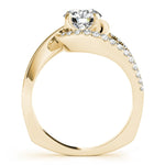 Round Center Bypass Euro Pavé Shank Engagement Ring - Diamonds By Rothschild