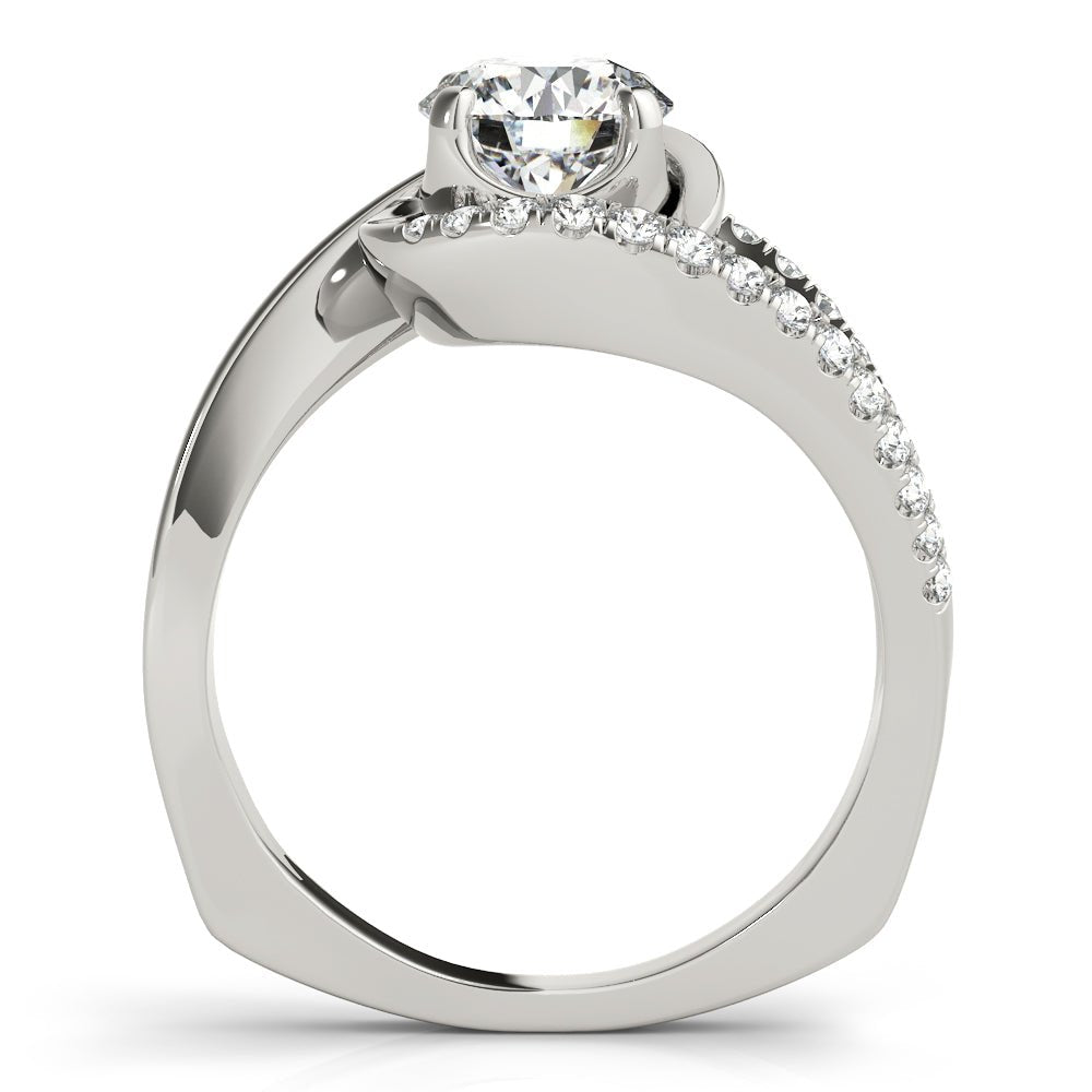 Round Center Bypass Euro Pavé Shank Engagement Ring - Diamonds By Rothschild