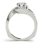Round Center Bypass Euro Pavé Shank Engagement Ring - Diamonds By Rothschild