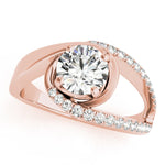Round Center Bypass Euro Pavé Shank Engagement Ring - Diamonds By Rothschild