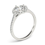 Round Center Cushion Halo Engagement Ring - Diamonds By Rothschild
