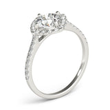 Round Center Cushion Halo Engagement Ring - Diamonds By Rothschild