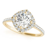 Round Center Cushion Halo Engagement Ring - Diamonds By Rothschild