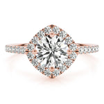 Round Center Cushion Halo Engagement Ring - Diamonds By Rothschild