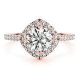 Round Center Cushion Halo Engagement Ring - Diamonds By Rothschild