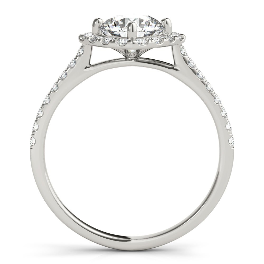 Round Center Cushion Halo Engagement Ring - Diamonds By Rothschild
