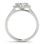 Round Center Cushion Halo Engagement Ring - Diamonds By Rothschild
