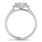 Round Center Cushion Halo Engagement Ring - Diamonds By Rothschild