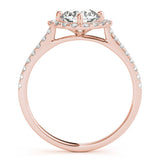 Round Center Cushion Halo Engagement Ring - Diamonds By Rothschild