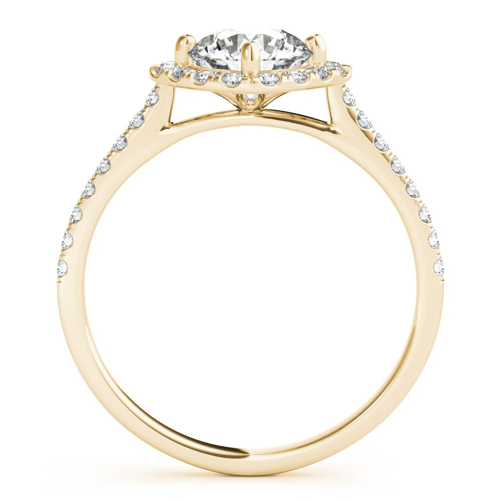 Round Center Cushion Halo Engagement Ring - Diamonds By Rothschild