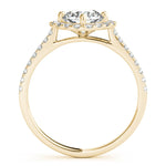 Round Center Cushion Halo Engagement Ring - Diamonds By Rothschild
