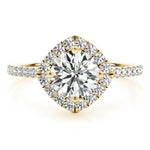 Round Center Cushion Halo Engagement Ring - Diamonds By Rothschild