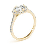 Round Center Cushion Halo Engagement Ring - Diamonds By Rothschild