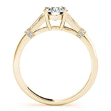 Round Center Detailed Side Stone Engagement Ring - Diamonds By Rothschild