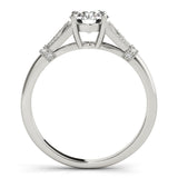 Round Center Detailed Side Stone Engagement Ring - Diamonds By Rothschild