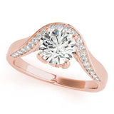 Round Center Euro Pavé Shank Engagement Ring - Diamonds By Rothschild