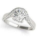 Round Center Euro Pavé Shank Engagement Ring - Diamonds By Rothschild