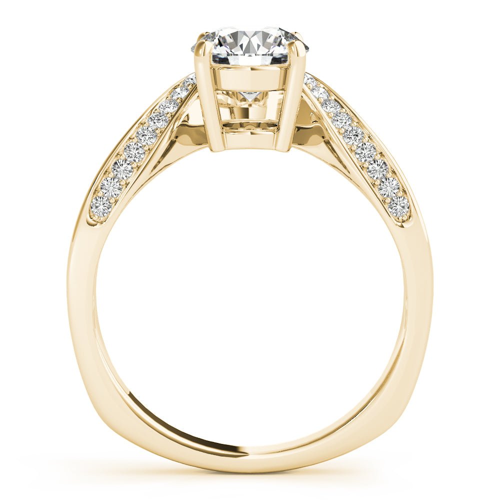 Round Center Euro Pavé Shank Engagement Ring - Diamonds By Rothschild