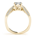 Round Center Euro Pavé Shank Engagement Ring - Diamonds By Rothschild