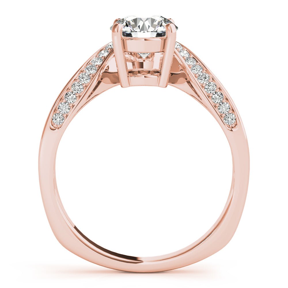Round Center Euro Pavé Shank Engagement Ring - Diamonds By Rothschild