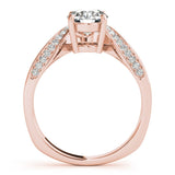Round Center Euro Pavé Shank Engagement Ring - Diamonds By Rothschild