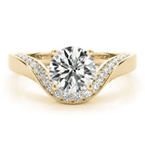 Round Center Euro Pavé Shank Engagement Ring - Diamonds By Rothschild