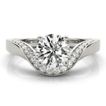 Round Center Euro Pavé Shank Engagement Ring - Diamonds By Rothschild
