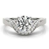 Round Center Euro Pavé Shank Engagement Ring - Diamonds By Rothschild