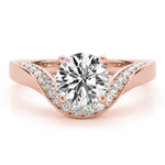 Round Center Euro Pavé Shank Engagement Ring - Diamonds By Rothschild