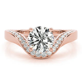 Round Center Euro Pavé Shank Engagement Ring - Diamonds By Rothschild
