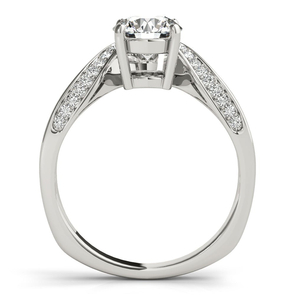 Round Center Euro Pavé Shank Engagement Ring - Diamonds By Rothschild