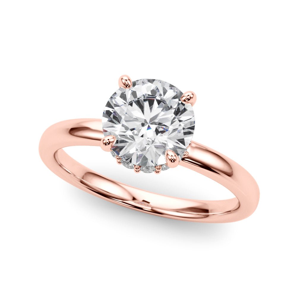 Round Center Hidden Halo Engagement Ring - Diamonds By Rothschild