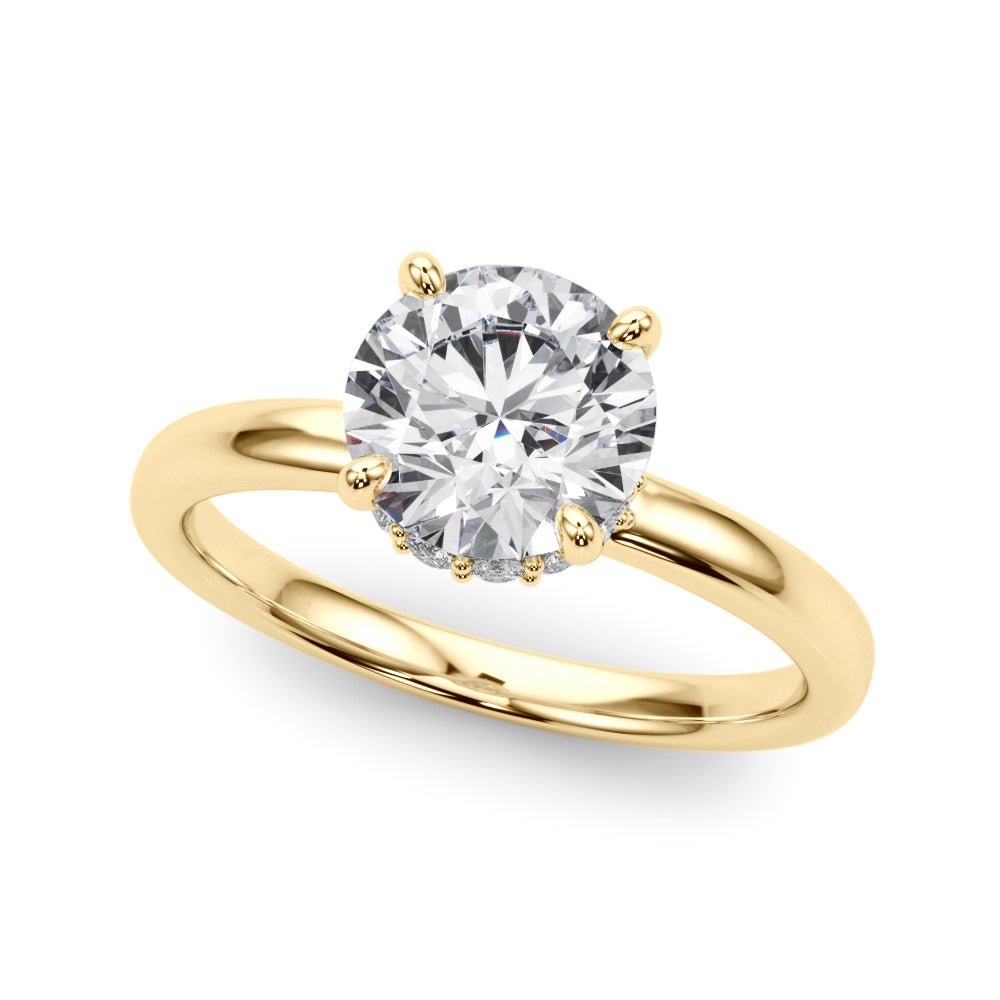 Round Center Hidden Halo Engagement Ring - Diamonds By Rothschild