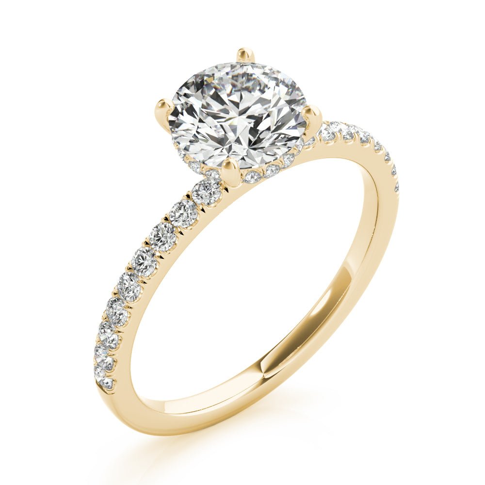 Round Center Hidden Halo Pavé Engagement Ring - Diamonds By Rothschild