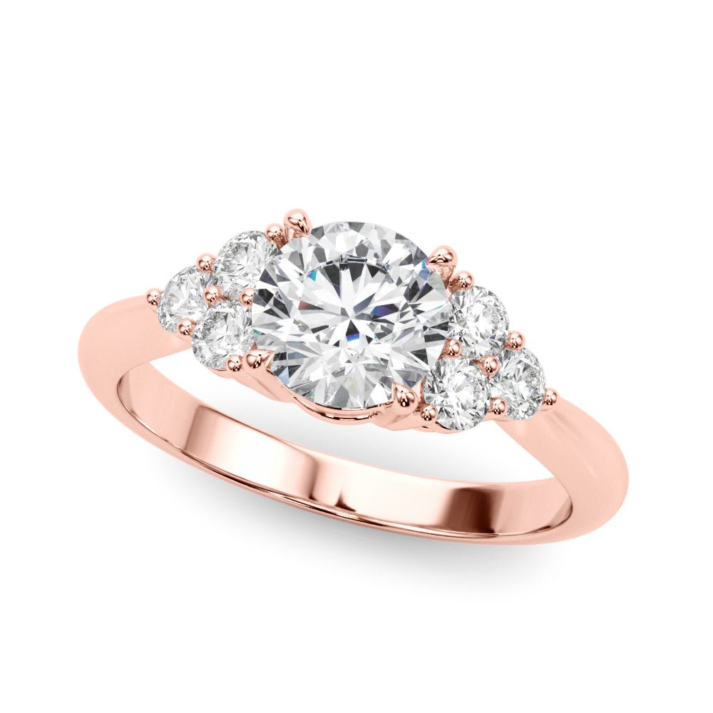Round Center Small Side Stone Engagement Ring - Diamonds By Rothschild