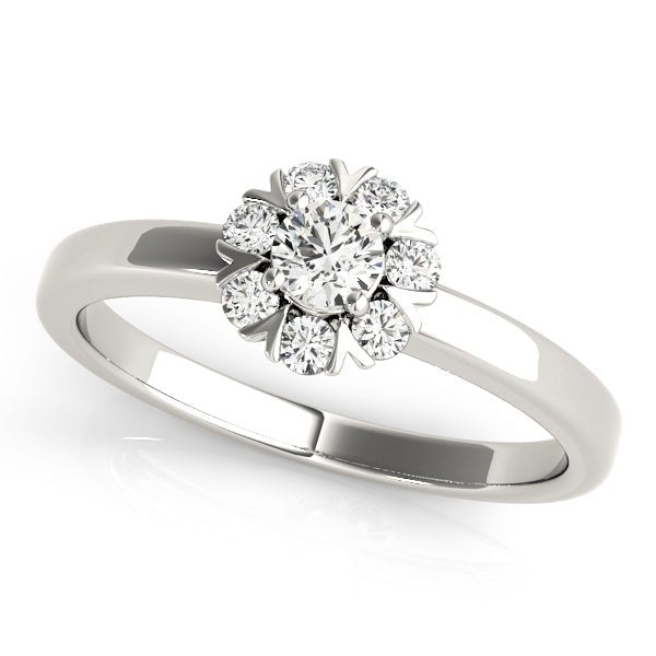 Round Cluster Split Prongs Engagement Ring - Diamonds By Rothschild