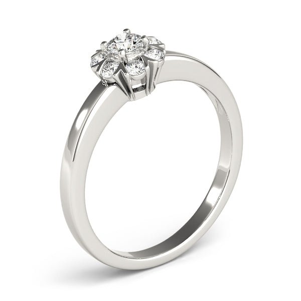 Round Cluster Split Prongs Engagement Ring - Diamonds By Rothschild