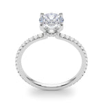 Round Cut Pavé Hidden Halo Engagement Ring - Diamonds By Rothschild