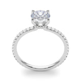 Round Cut Pavé Hidden Halo Engagement Ring - Diamonds By Rothschild