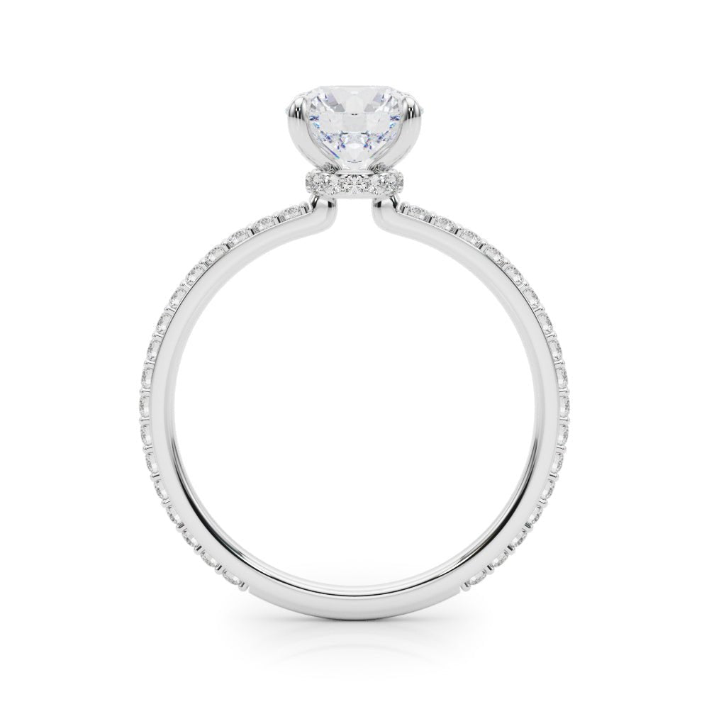 Round Cut Pavé Hidden Halo Engagement Ring - Diamonds By Rothschild