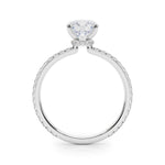 Round Cut Pavé Hidden Halo Engagement Ring - Diamonds By Rothschild