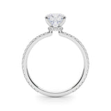 Round Cut Pavé Hidden Halo Engagement Ring - Diamonds By Rothschild